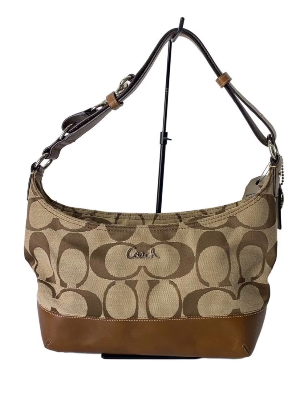 👜 2011 Coach Signature Monogram Hobo Bag – Style F17491